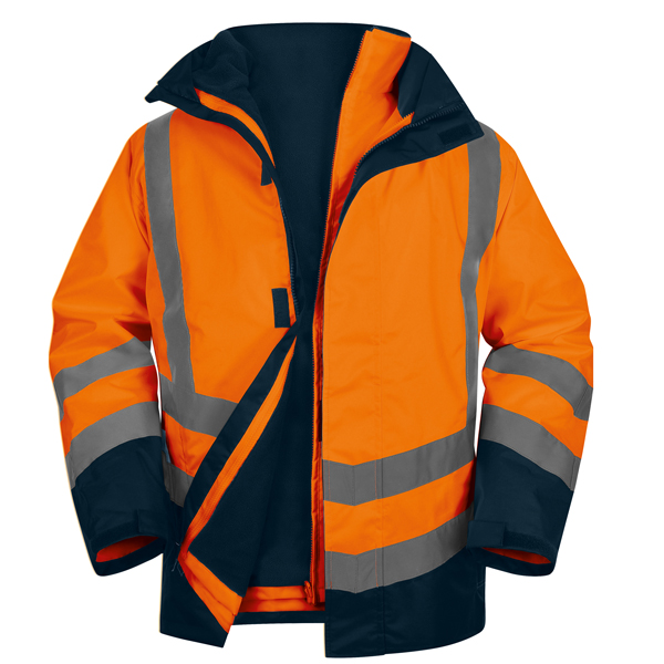 MD_98502 Parka 5 in 1 Optimum 3 alta visibilità - taglia M - arancio fluo - Deltaplus - immagine 1