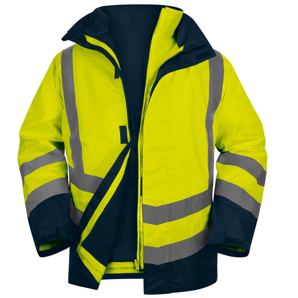MD_98507 Parka 5 in 1 Optimum 3 alta visibilità - taglia M - giallo fluo - Deltaplus - immagine 1