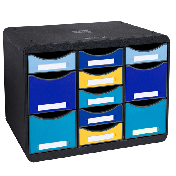 MD_98606 Cassettiera Store-Box Multi Bee Blue - 11 cassetti - nero/multicolore - Exacompta - immagine 1