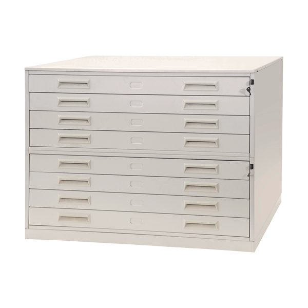 MD_99068 Portadisegni orizzontale - 8 cassetti - per fogli A0 - 137 x 96 x 122 cm - metallo - grigio chiaro - Tecnotelai - immagine 1