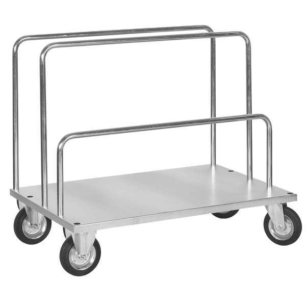 MD_99072 Carrello a pianale - per carichi lunghi - con 2 barre alte e 1 bassa - 120 x 80 x 64-104 cm - zincato - Tecnotelai - immagine 1