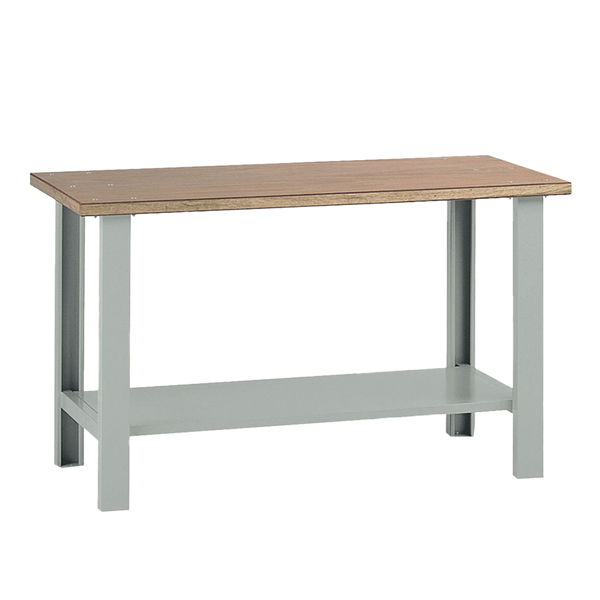 MD_99090 Banco da lavoro - senza cassetti - 150 x 75 x 90 cm - grigio/legno - Tecnotelai - immagine 1