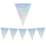 Festone bandiere Soft Rainbow - Buon Compleanno - 3 mt - Big Party
