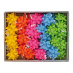 Stelle di nastro ecocolor - 20 mm x diam. 9 cm - colori assortiti primavera - Brizzolari - conf. 36 pezzi