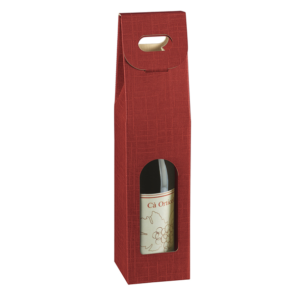 MD_99303 Scatola - 1 bottiglia - 9 x 9 x 38,5 cm - cartone seta - bordeaux - Scotton - immagine 1