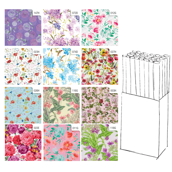 MD_99632 Rotolo carta regalo Fiori - 2 x 0,70 m - Rex Sadoch - immagine 1