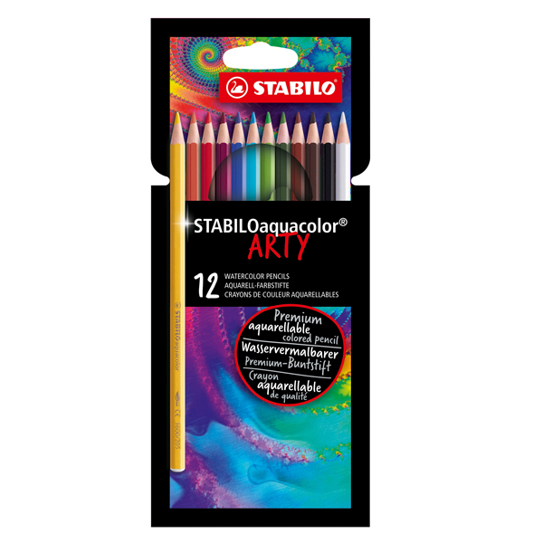 MD_99914 Pastello Arty Aquacolor - colori assortiti - Stabilo - astuccio 12 pezzi - immagine 1