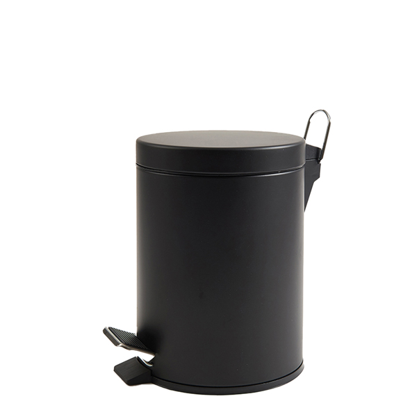 MD_99967 Pattumiera Premium - con pedale e vaschetta - 3 L - nero satinato - Perfetto - immagine 1