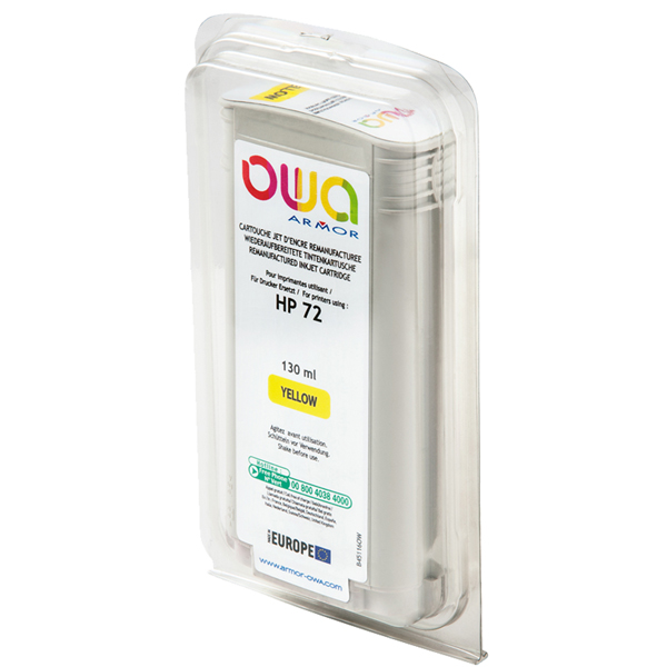 MD_ARMB45116 Armor - Cartuccia ink Compatibile per Hp 72 - Giallo - B45116OW -130 ml - immagine 1