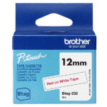 Brother - Nastro -  Rosso/Bianco - BTAG232 - 12mm x 4mt