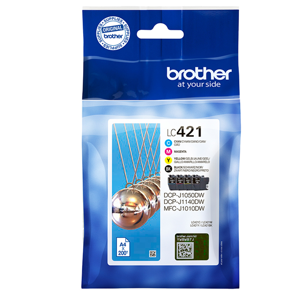 MD_BROLC421VAL Brother - Kit Cartucce - Nero/ Ciano/Magenta/Giallo - LC421VAL - 200 pag - immagine 1