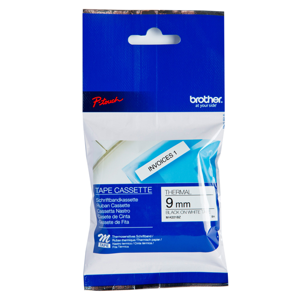 MD_BROMK221BZ Brother - Nastro - Nero/Bianco - MK221 - 9mm x 8mt - immagine 1