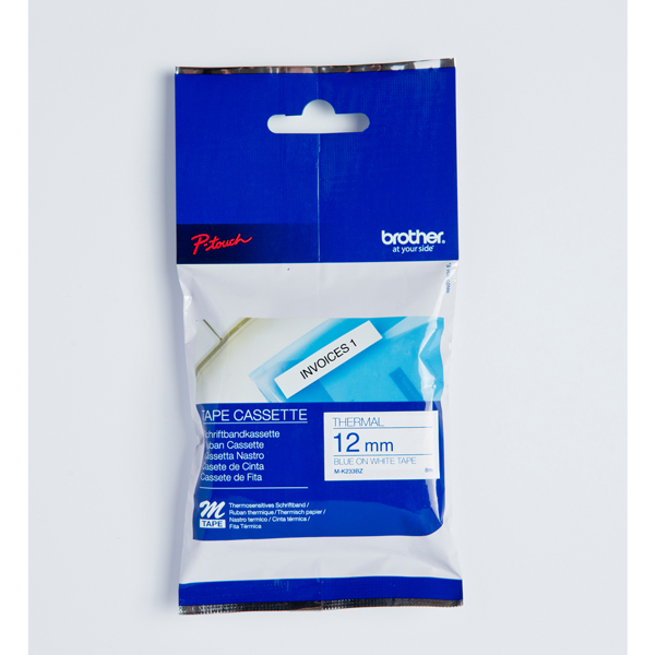 MD_BROMK233BZ Brother - Nastro - Blu/Bianco - MK233 - 12mm x 8mt - immagine 1