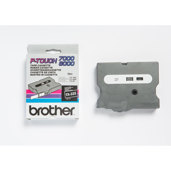 MD_BROTX335 Brother - Nastro - Bianco/Nero - TX335 - 12mm x15mt - immagine 1
