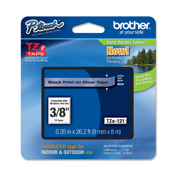 MD_BROTZE121 Brother - Nastro - Nero/Trasparente - TZe121 - 9mm x 8mt - immagine 1
