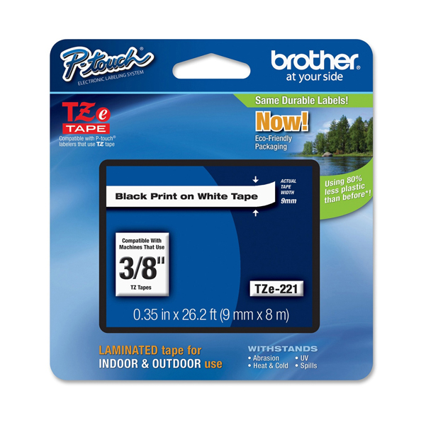 MD_BROTZE221 Brother - Nastro - Nero/Bianco -TZE221 - 9mm x 8mt - immagine 1