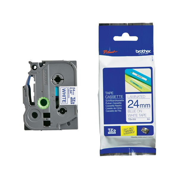 MD_BROTZE253 Brother - Nastro - Blu/Bianco - TZE252 - 24mm x 8mt - immagine 1