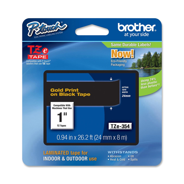 MD_BROTZE354 Brother - Nastro - Oro/Nero - TZE354 - 24mm x 8mt - immagine 1