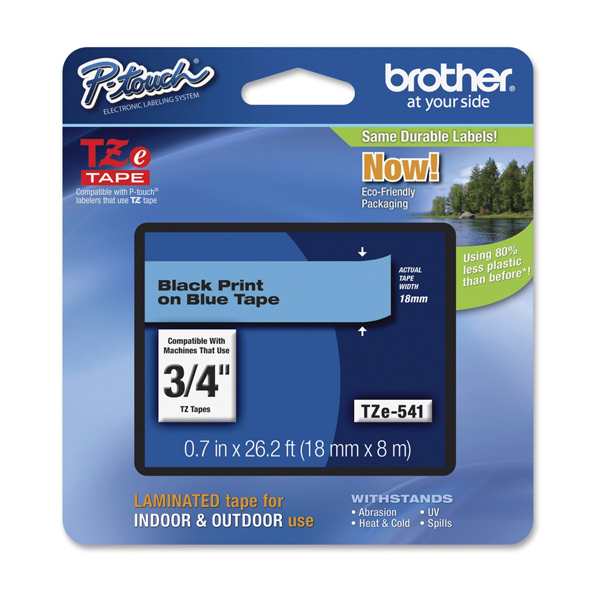 MD_BROTZE541 Brother - Nastro - Nero/Blu - TZE541 - 18mm x 8mt - immagine 1