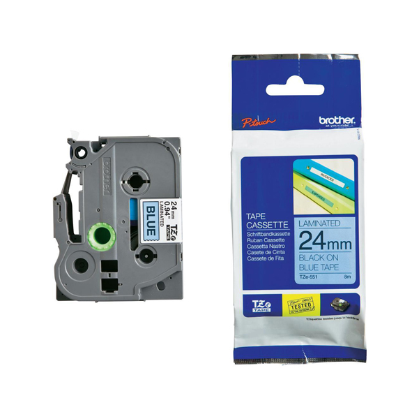 MD_BROTZE551 Brother - Nastro - Nero/Blu - TZE551 - 24mm x 8mt - immagine 1