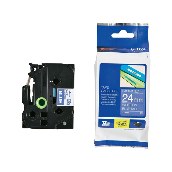 MD_BROTZE555 Brother - Nastro - Bianco/Blu - TZE555 - 24mm x 8mt - immagine 1