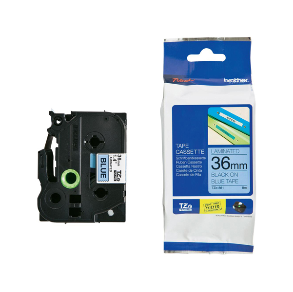 MD_BROTZE561 Brother - Nastro - Nero/Blu - TZE561 - 36mm x 8mt - immagine 1