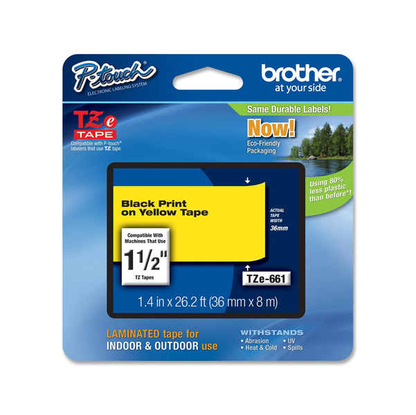MD_BROTZE661 Brother - Nastro - Nero/Giallo - TZE661 - 36mm x 8mt - immagine 1