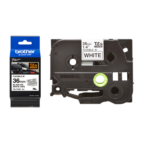 MD_BROTZEFX261 Brother - Nastro laminato flessibile - Nero/Bianco - TZEFX261 - 36mm x 8mt - immagine 1
