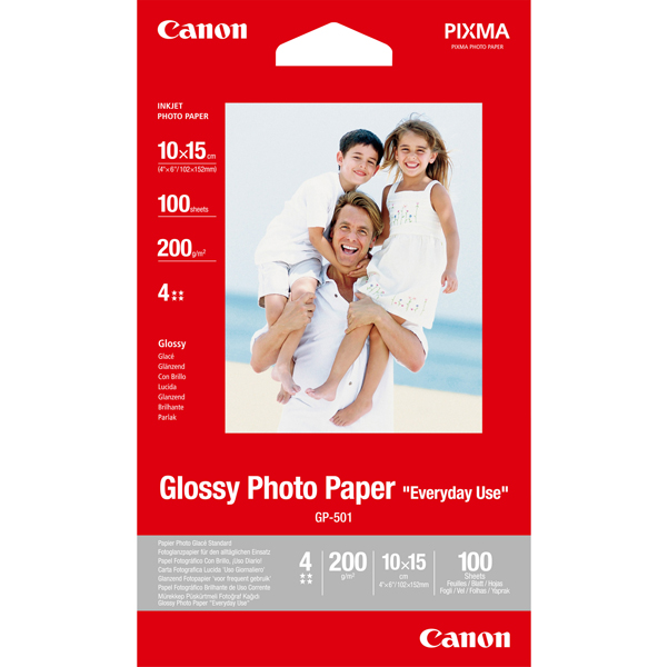 MD_CAN0775B003 Canon - Carta lucida fotografica GP-501 - 4 x 6" - 100 fogli - 0775B003 - immagine 1