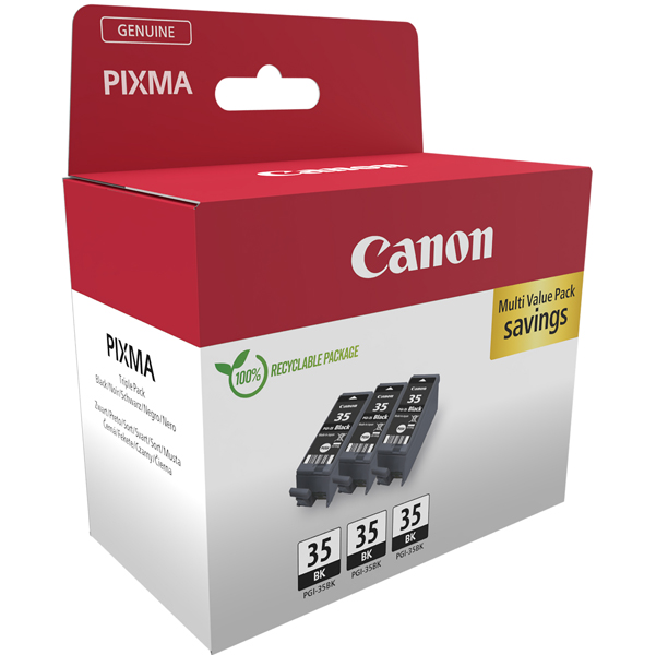 MD_CAN1509B028 Canon - Confezione 3 Cartucce Ink PGI-35 - Nero - 2970B017 - immagine 1