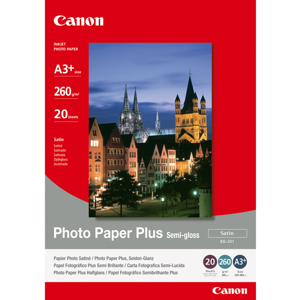MD_CAN1686B032 Canon - Carta fotografica Plus Semi-Gloss satinata SG-201 - A3+ - 20 Fg - 260gr - 1686B032 - immagine 1
