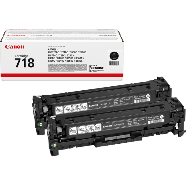 MD_CAN718BKKIT Canon - Scatola 2 Toner - Nero - 2662B005 - 3.400 pag - immagine 1