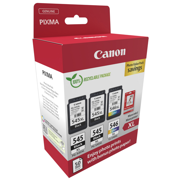 MD_CAN8286B015 Canon - Cartuccia Ink PG-545XLx2/CL-546XL - con Confezione Fogli - 8286B015 - immagine 1