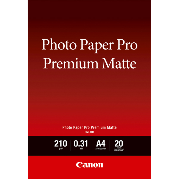 MD_CAN8657B005 Canon - Carta fotografica Premium Matte PM-101 - A4 - 20 Fogli - 8657B005 - immagine 1