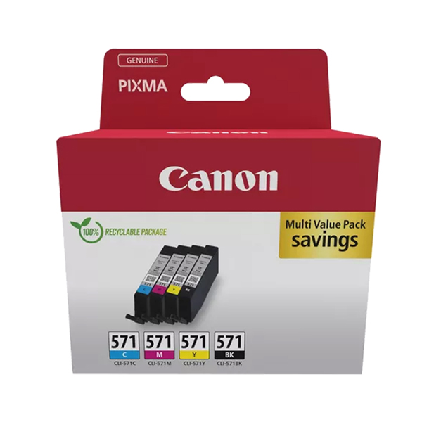 MD_CANCLI571MPS Canon - Cartuccia ink Multipack - BK/C/M/Y - CL-571 - 0386C009 - immagine 1
