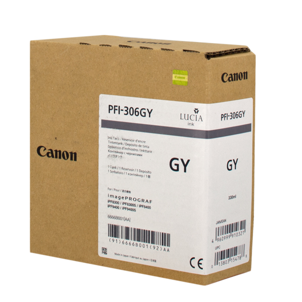 MD_CANPFI306G Canon - Cartuccia ink - Grigio - 6666B001 - 330ml - immagine 1