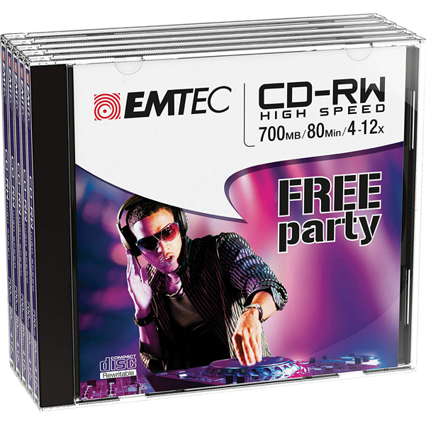 MD_EMTCRW80512JC Emtec - CD-RW - ECOCRW80512JC - 80min/700mb - immagine 1