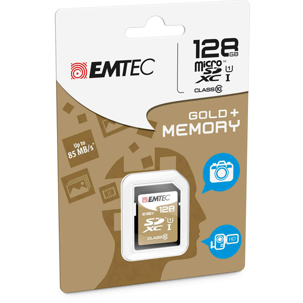 MD_EMTD128GXC10GP Emtec - SDXC Class 10 Gold + - ECMSD128GXC10GP - 128GB - immagine 1
