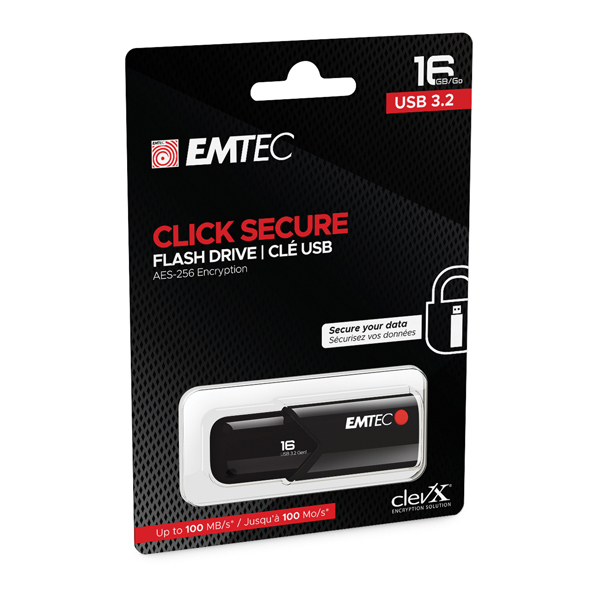 MD_EMTD16GB123 Emtec - Memoria USB B120 Click&Secure - ECMMD16GB123 - 16 GB - immagine 1