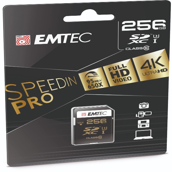MD_EMTD256GXC10P Emtec - SD Speedin USH-1 U3 - ECMSD256GXC10SP - 256GB - immagine 1