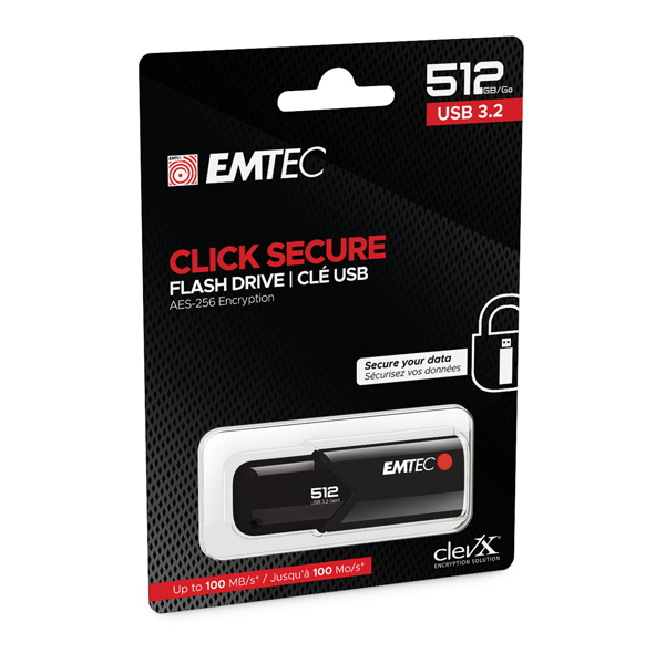MD_EMTD512GB123 Emtec - Memoria USB B120 Click&Secure - ECMMD512GB123 - 512 GB - immagine 1