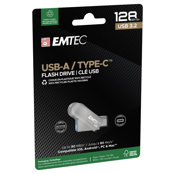 MD_EMTMD128GC283 Emtec - Memoria Type C - C280 - 128GB - ECMMD128GC283 - immagine 1