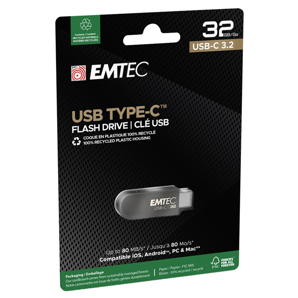MD_EMTMD32GC283 Emtec - Memoria Type C - C280 - 32GB - ECMMD32GC283 - immagine 1