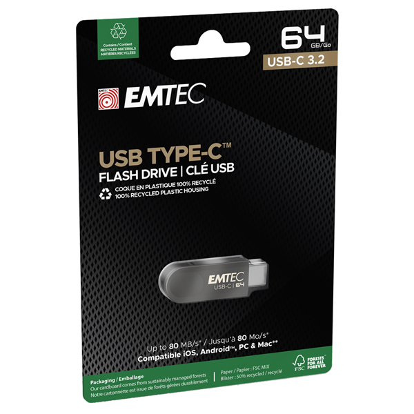MD_EMTMD64GC283 Emtec - Memoria Type C - C280 - 64GB - ECMMD64GC283 - immagine 1