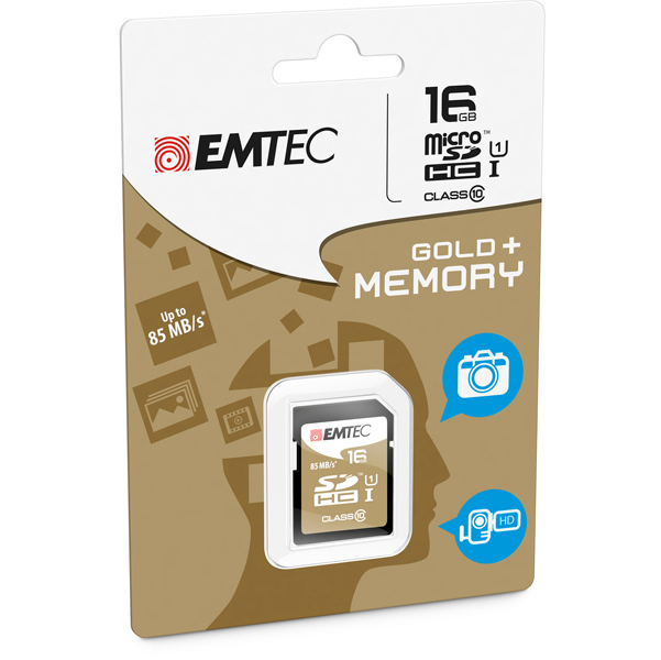 MD_EMTS16GHC10GP Emtec - SDHC Class 10 Gold + - ECMSD16GHC10GP - 16GB - immagine 1