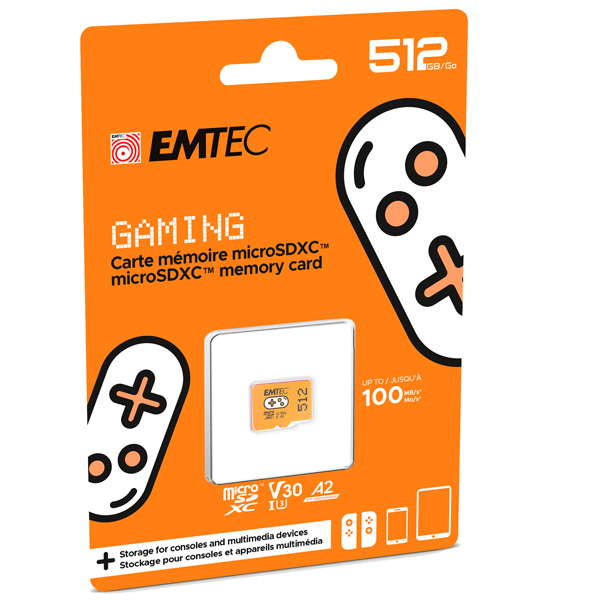 MD_EMTSDM512GXCU3 Emtec - MSD Gaming UHS-I U3 V30 A2 - Arancione - 512GB - ECMSDM512GXCU3G - immagine 1