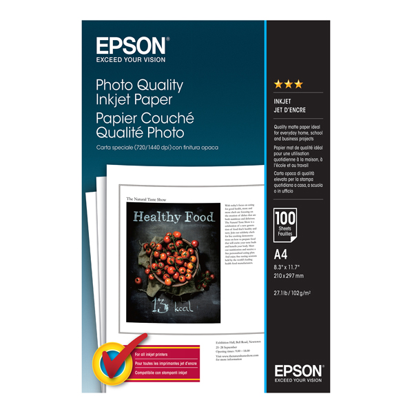 MD_EPSS041061 Epson - Photo Quality Inkjet Paper - A4 - 100 Fogli - C13S041061 - immagine 1