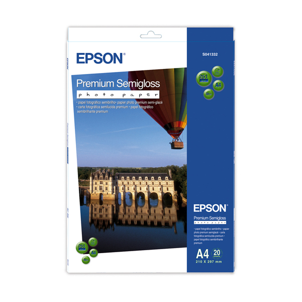 MD_EPSS041332 Epson - Premium Semi-Gloss Photo Paper - A4 - 20 Fogli - C13S041332 - immagine 1