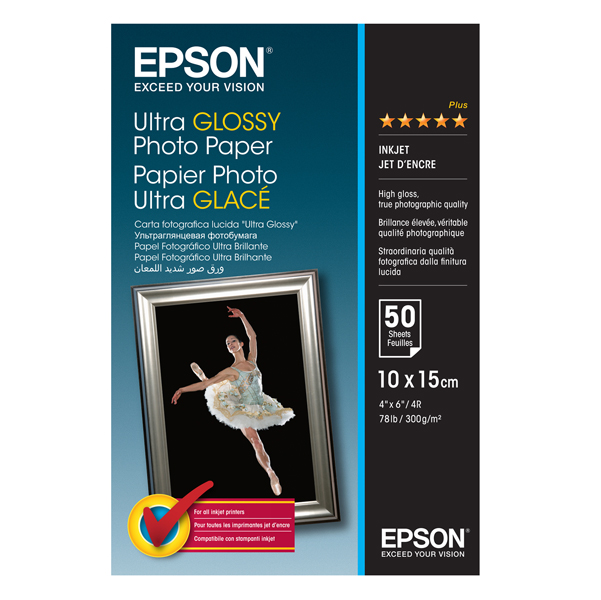MD_EPSS041943 Epson - Ultra Glossy Photo Paper - 10 x 15 cm - 50 Fogli - C13S041943 - immagine 1