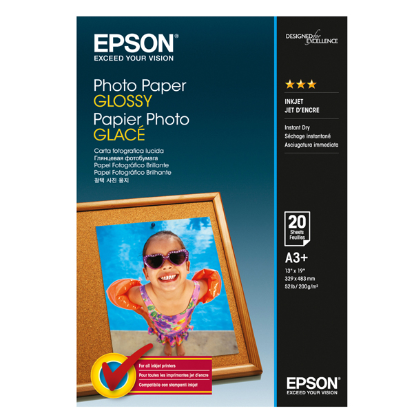 MD_EPSS042535 Epson - Photo Paper Glossy - A3+ - 20 Fogli - C13S042535 - immagine 1